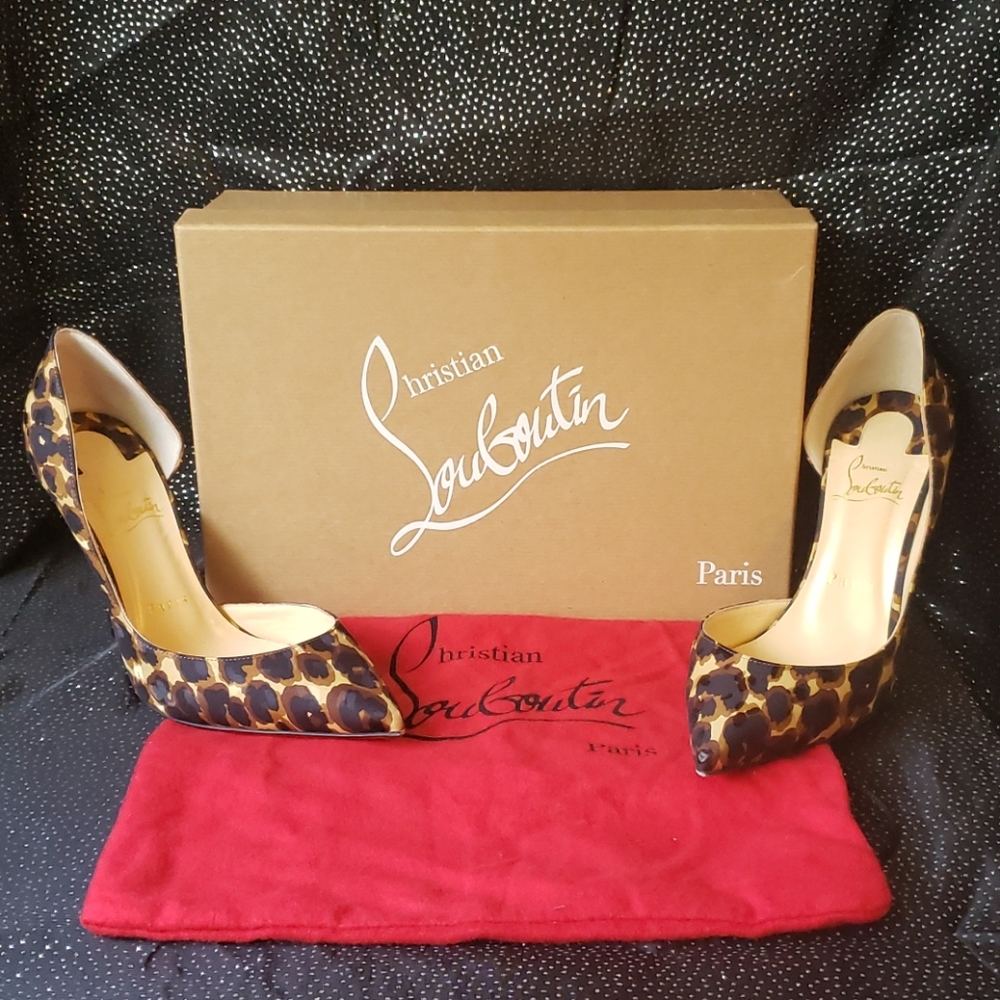 Christian Louboutin Iriza 100 Soie Leo EU 37.5